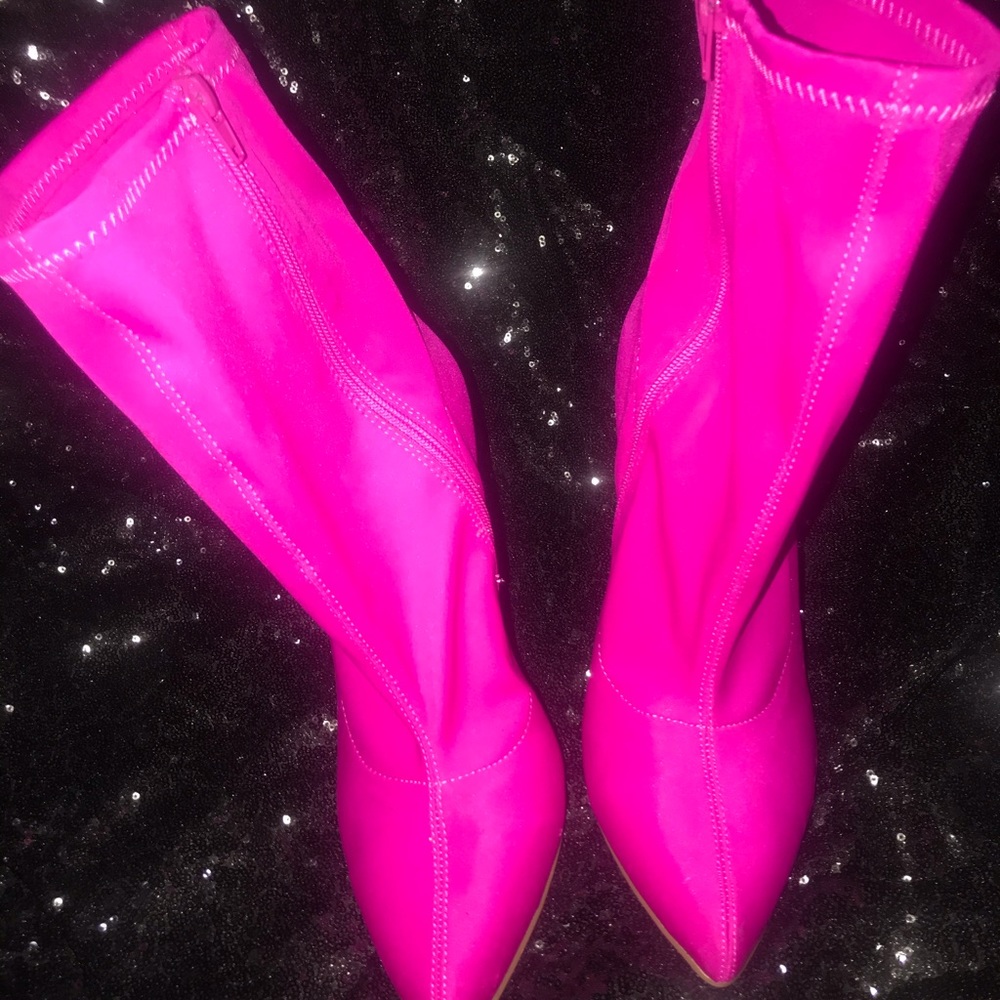 Hot pink ankle boots